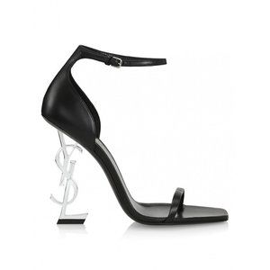 SAINT LAURENT Opyum YSL Silver Logo-Heel  Sandals